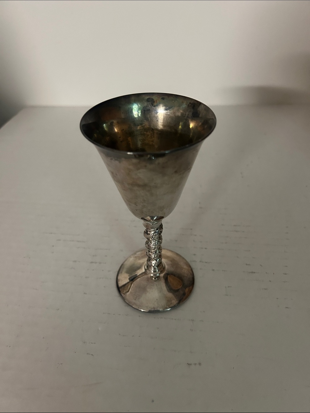 Vintage Silver Goblet with Decorative Stem Replacement
